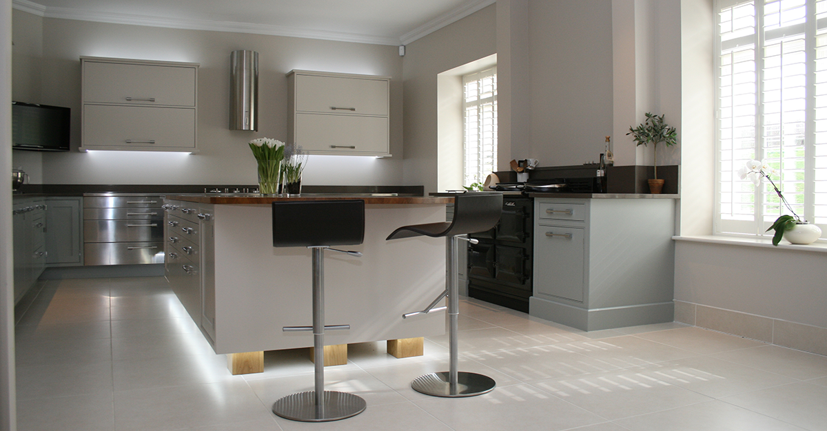 duck egg and alpine white hand painted kitchen